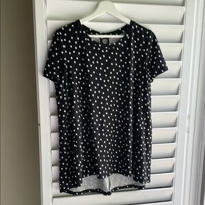 Black Polka Dot Women's Top